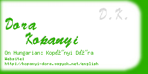 dora kopanyi business card